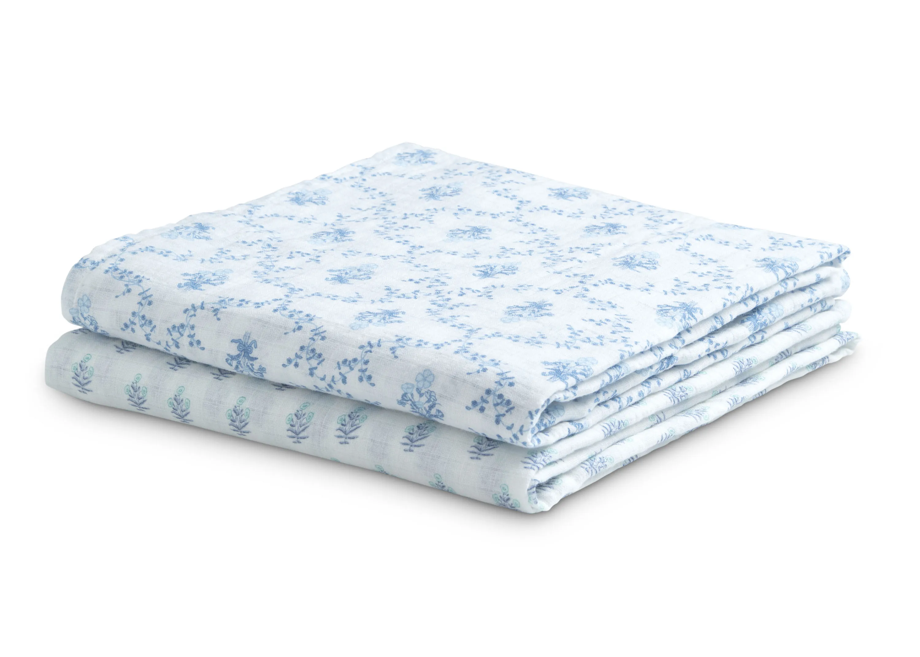 100% Cotton Muslin Baby Receiving Blankets - 2 Pack