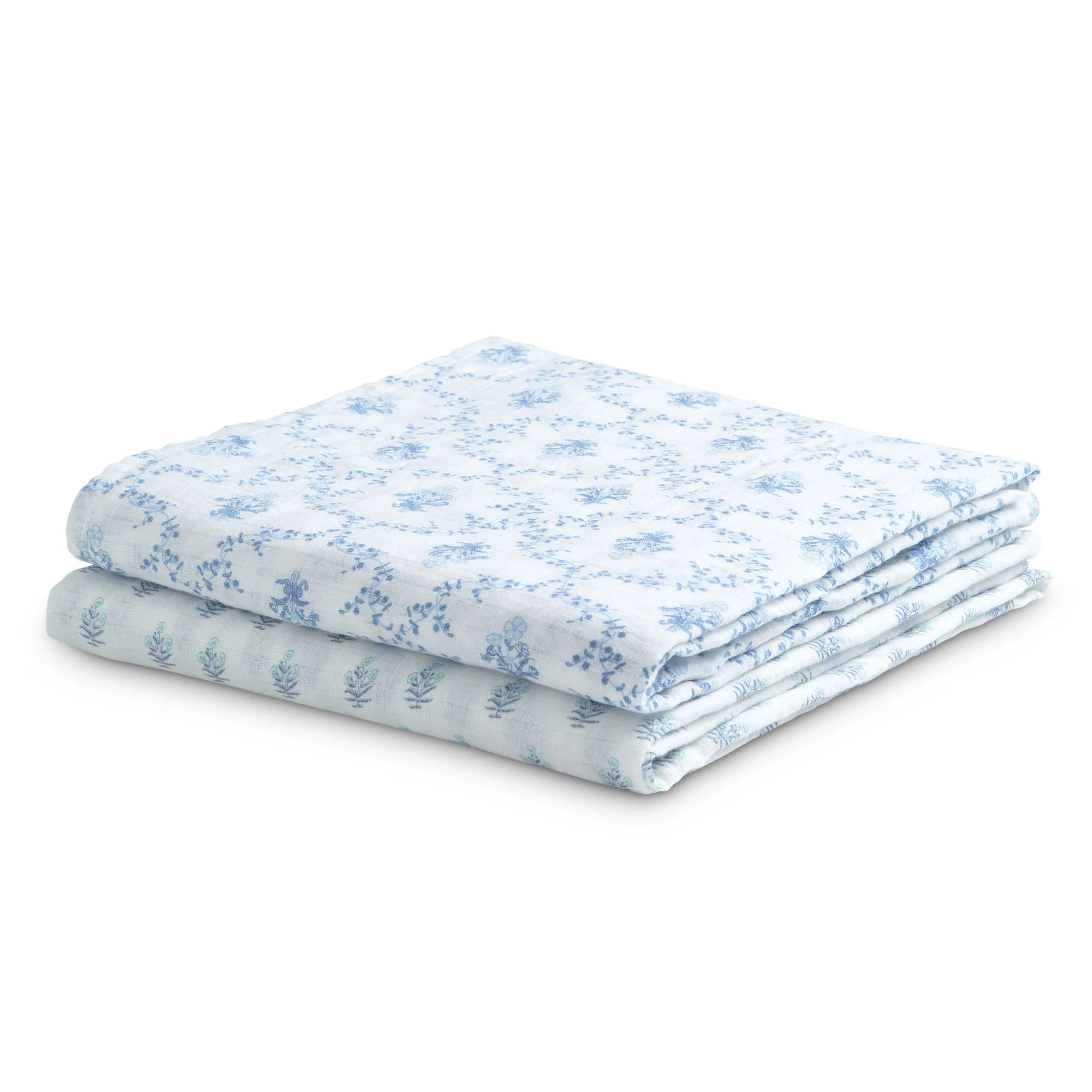 100% Cotton Muslin Baby Receiving Blankets - 2 Pack