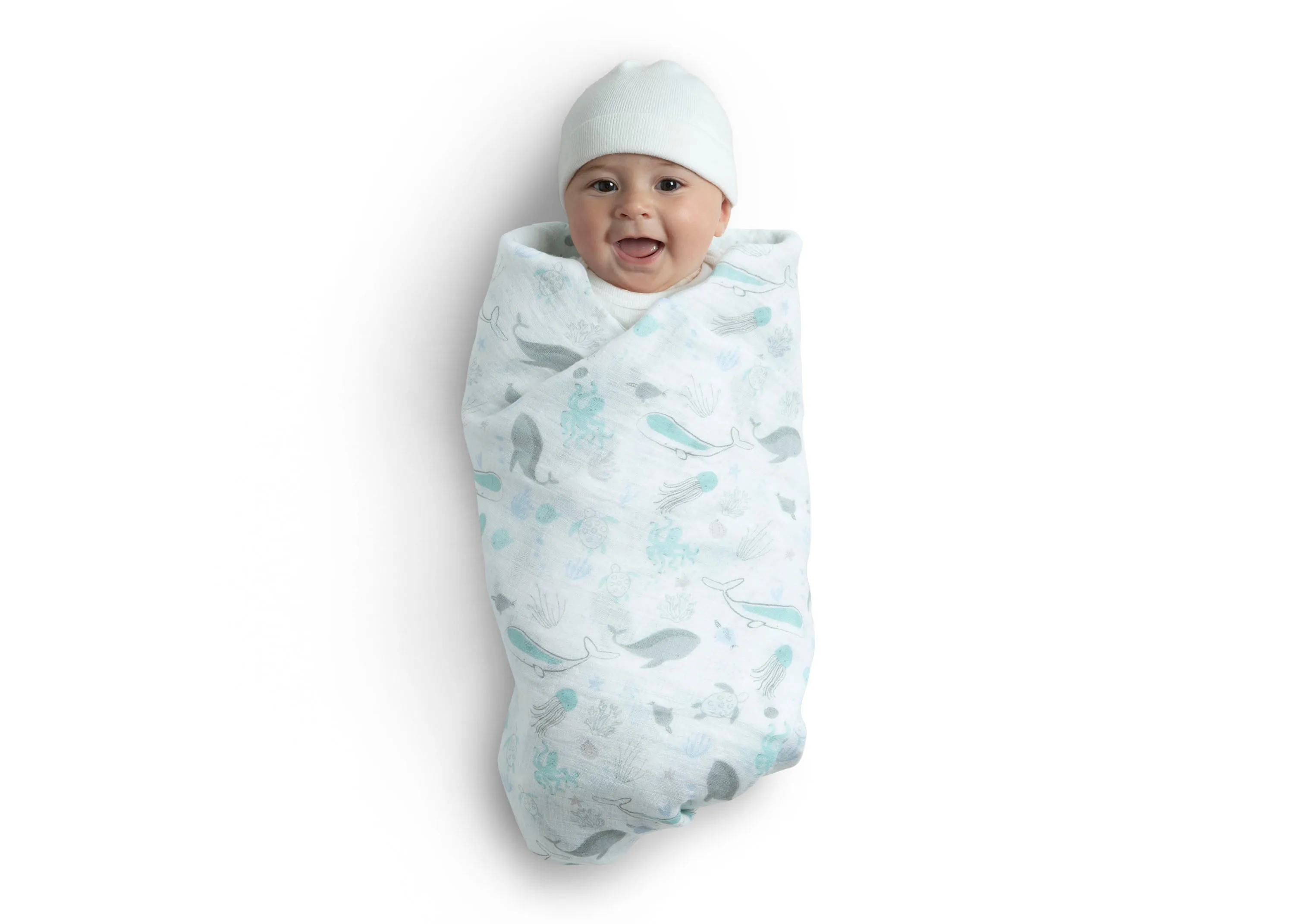 100% Cotton Muslin Baby Receiving Blankets - 2 Pack