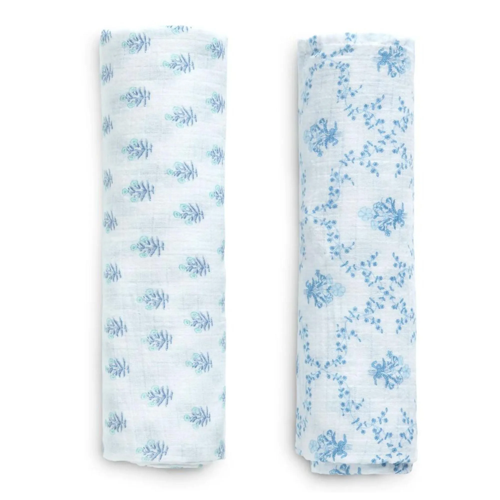 100% Cotton Muslin Baby Receiving Blankets - 2 Pack