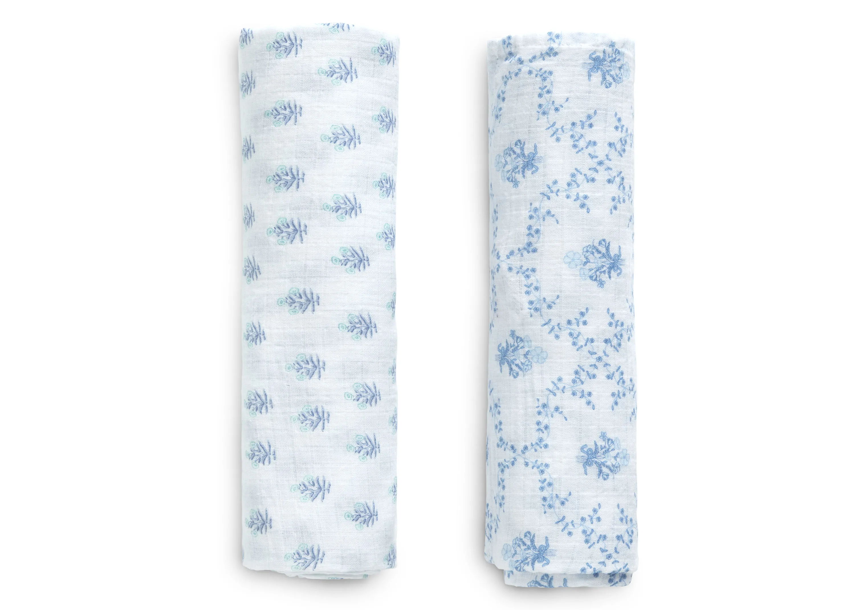 100% Cotton Muslin Baby Receiving Blankets - 2 Pack