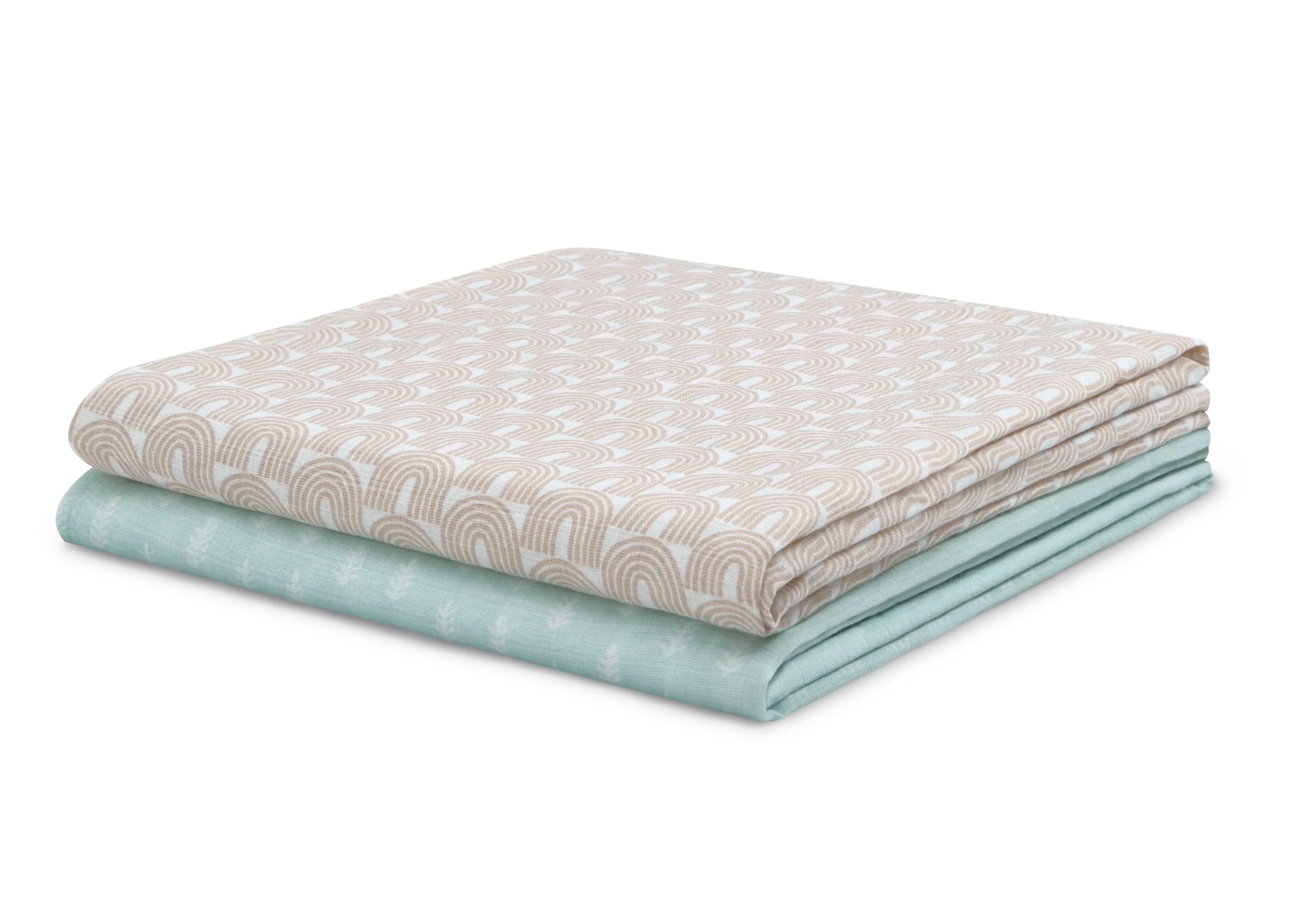 100% Cotton Muslin Baby Receiving Blankets - 2 Pack