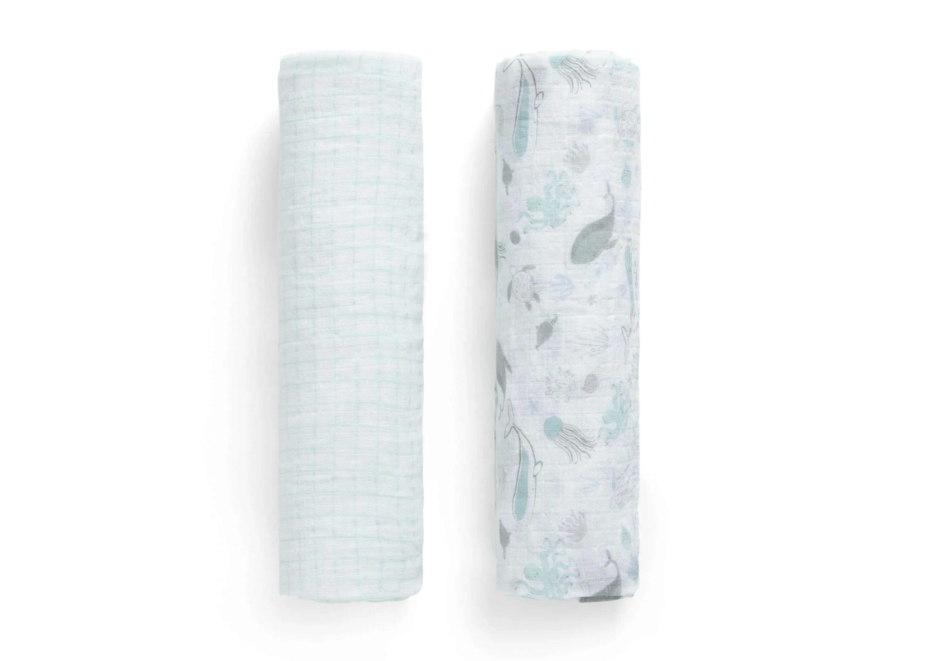 100% Cotton Muslin Baby Receiving Blankets - 2 Pack