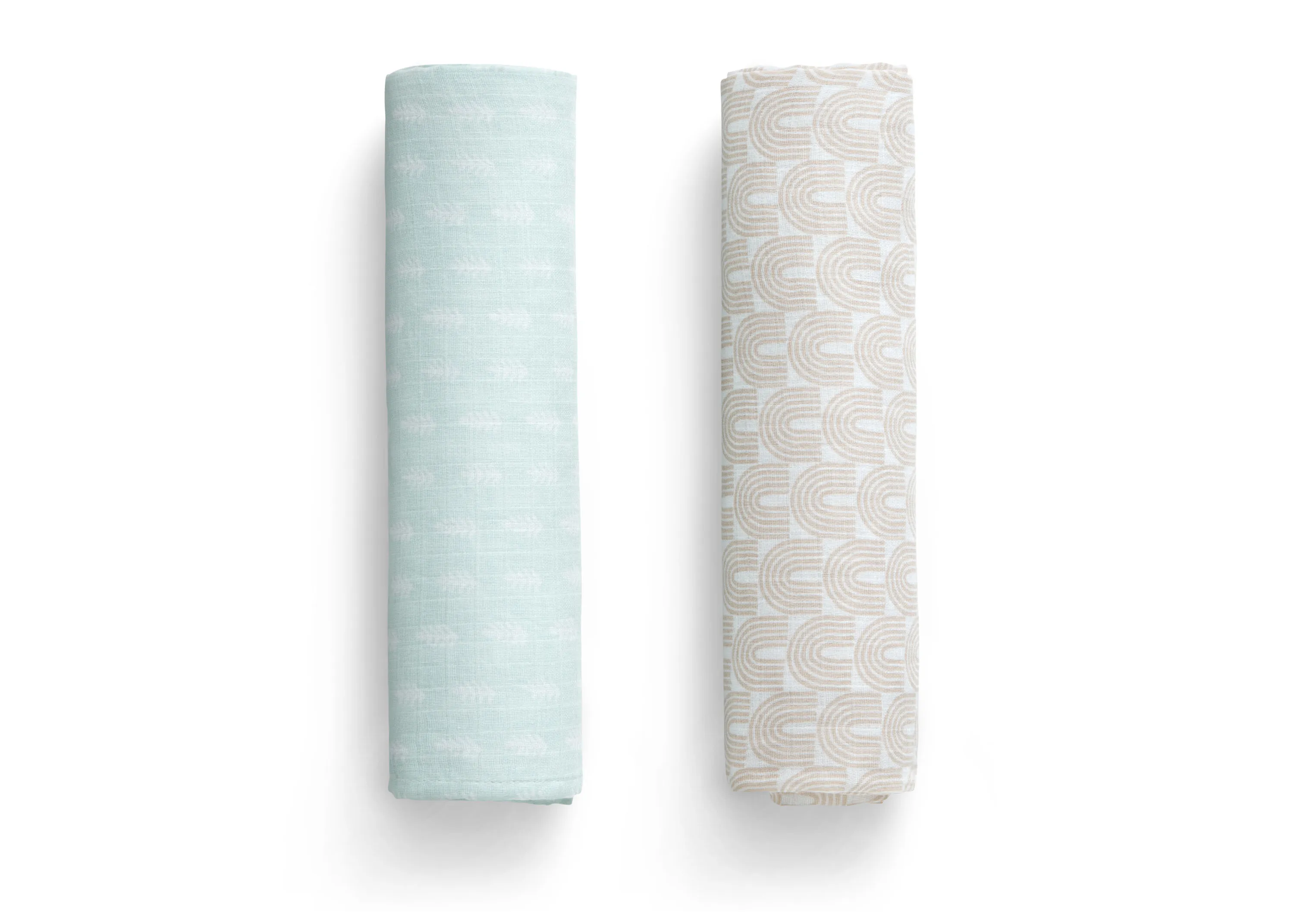 100% Cotton Muslin Baby Receiving Blankets - 2 Pack