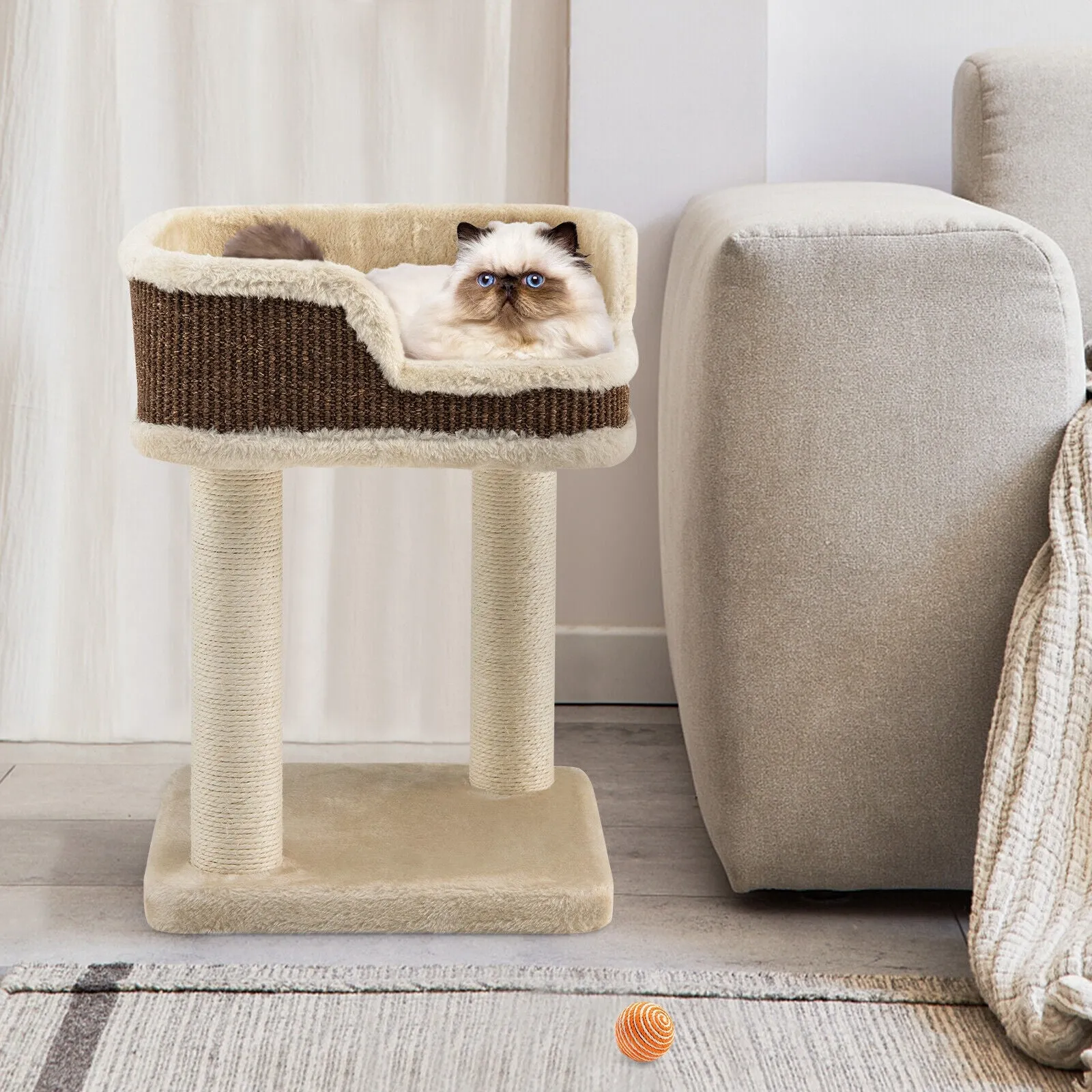 16"  Multi-Level Cat Tree - Beige