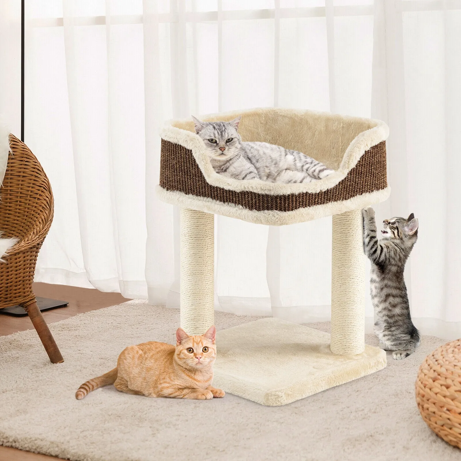 16"  Multi-Level Cat Tree - Beige