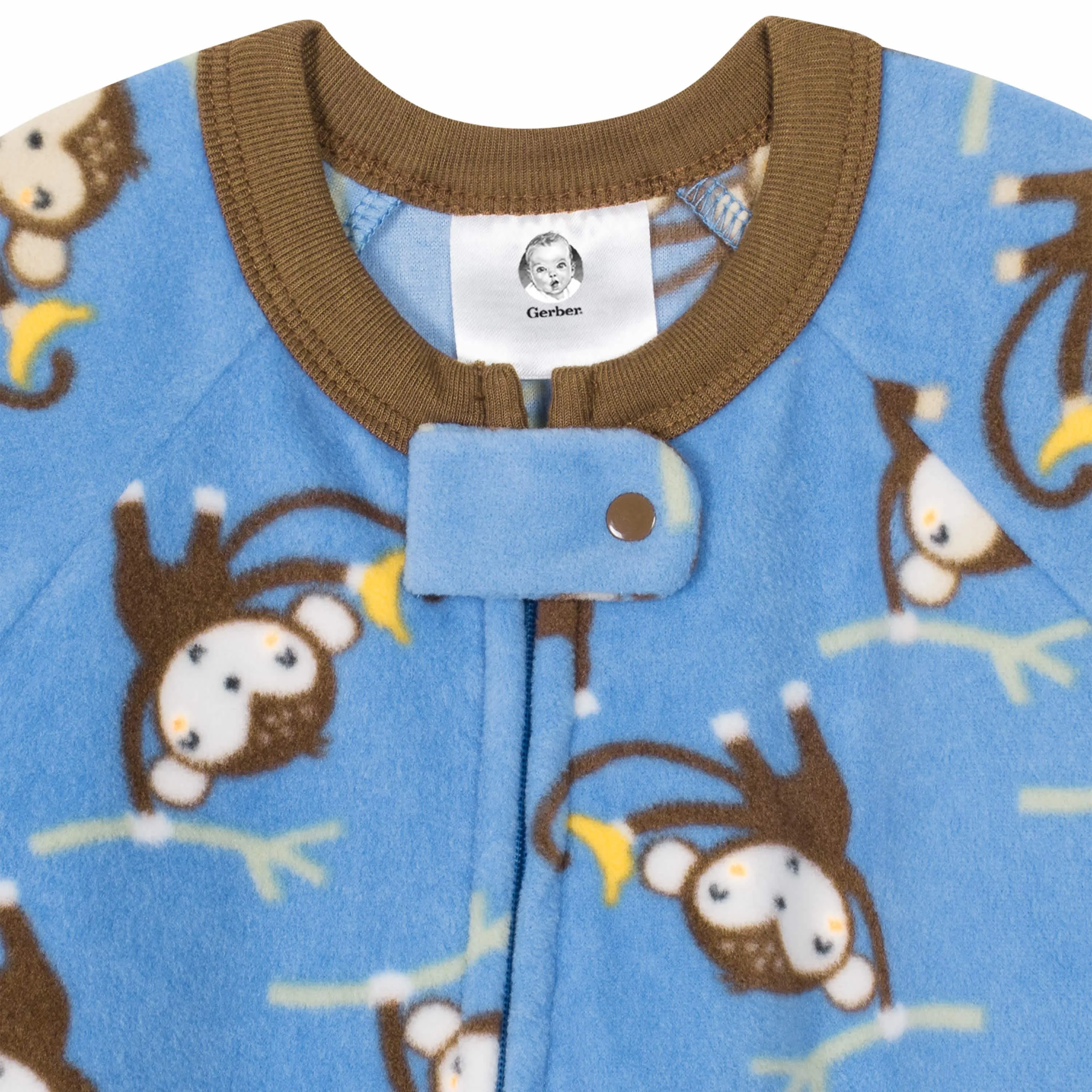 2-Pack Baby & Toddler Boys Monkey Fleece Pajamas