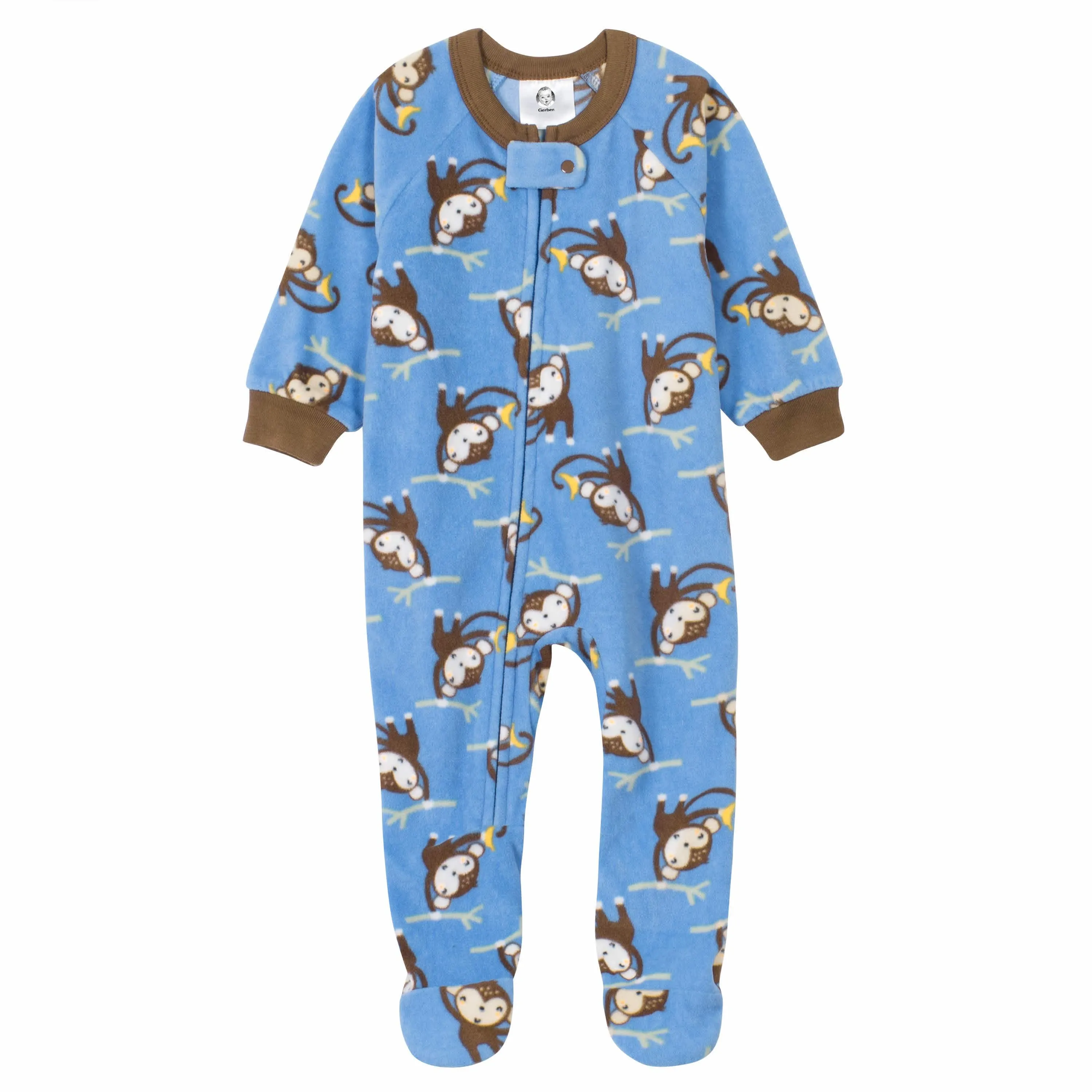 2-Pack Baby & Toddler Boys Monkey Fleece Pajamas