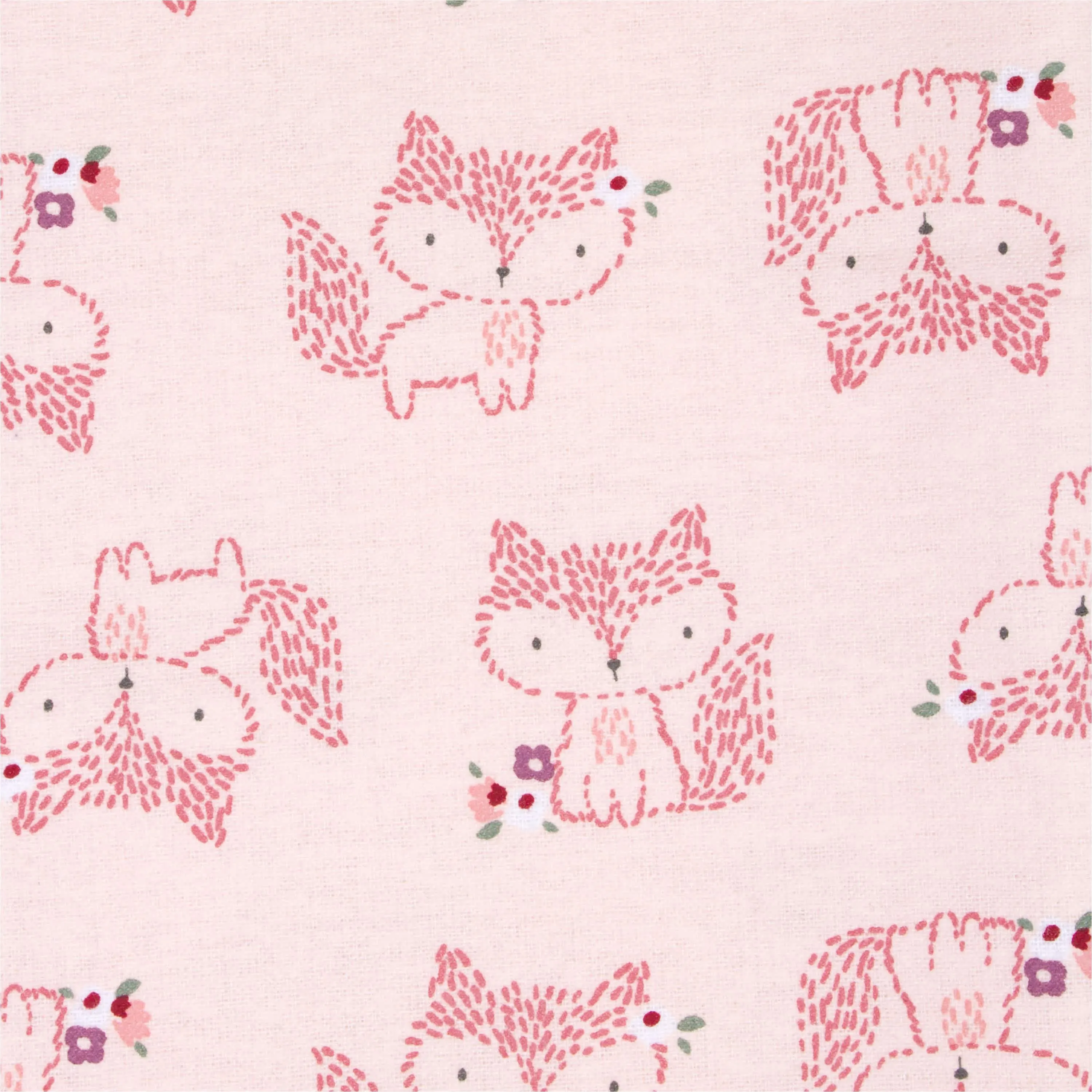 5-Pack Baby Girls Foxes Flannel Receiving Blankets