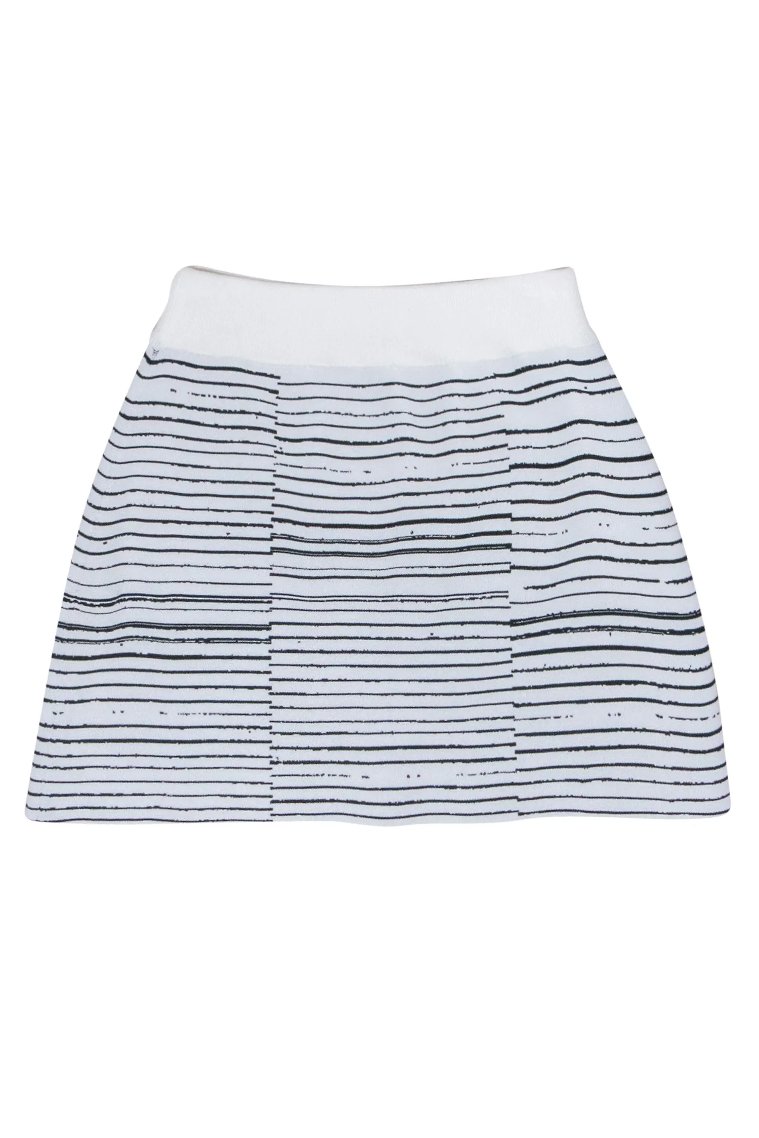 A.L.C. - White & Black Stripe Knit Skirt Sz S