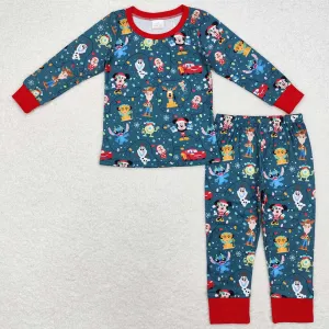 Baby Girls Pajamas Christmas Cartoon Long Sleeve Top Pants Pajamas Sets BLP0747