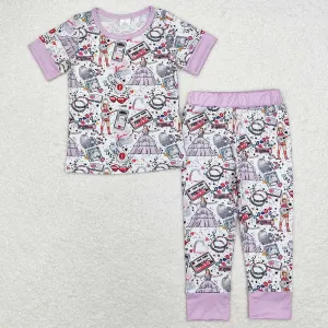 Baby Girls Pajamas Short Sleeve Shirt Bamboo Pajamas Sets GSPO1656