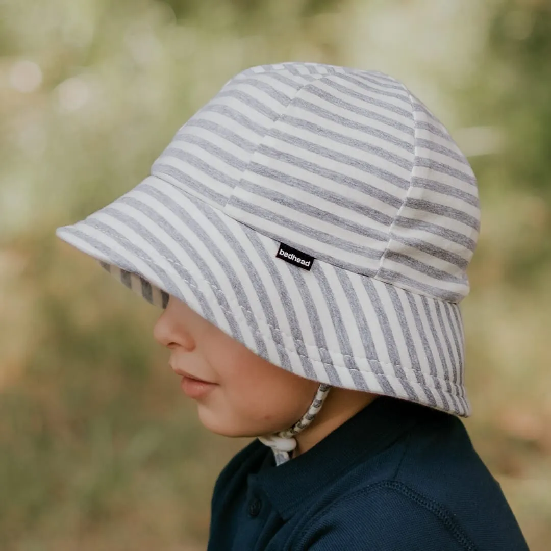 Bedhead Toddler Bucket Sun Hat Grey Stripe