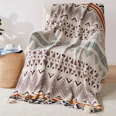 Bohemian Soft Tassel Knitted Blankets Plaid Tapestry