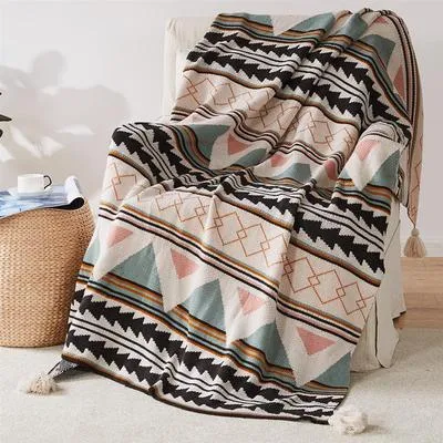 Bohemian Soft Tassel Knitted Blankets Plaid Tapestry