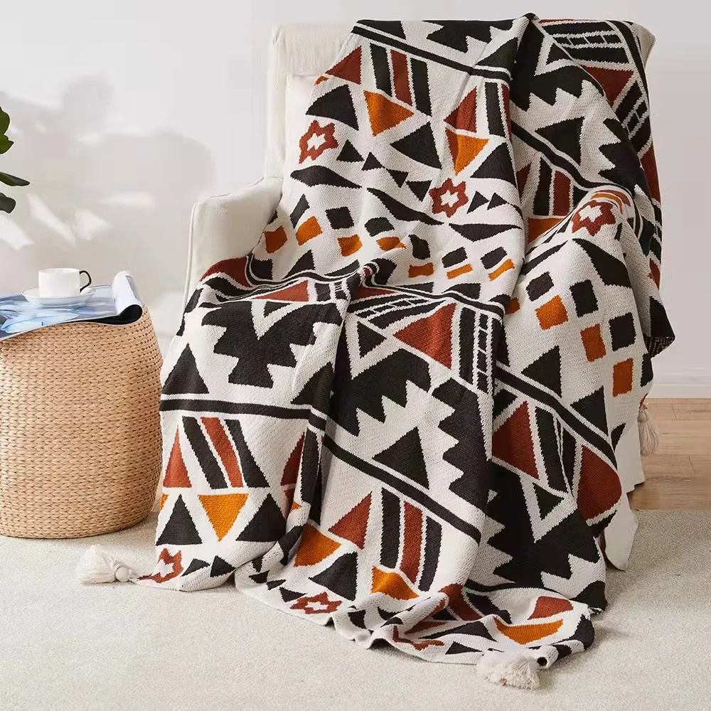 Bohemian Soft Tassel Knitted Blankets Plaid Tapestry