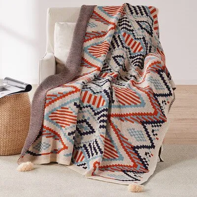 Bohemian Soft Tassel Knitted Blankets Plaid Tapestry