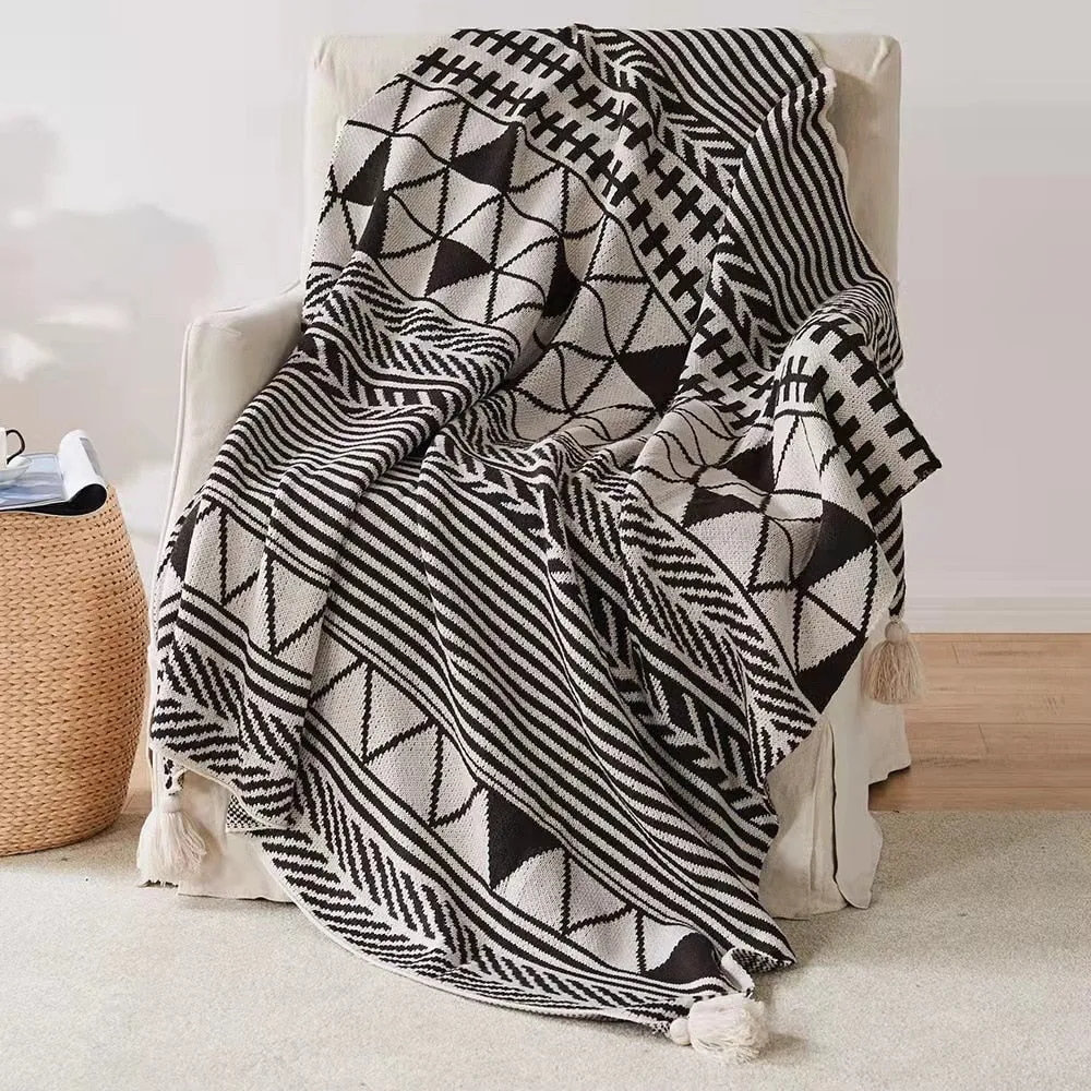 Bohemian Soft Tassel Knitted Blankets Plaid Tapestry