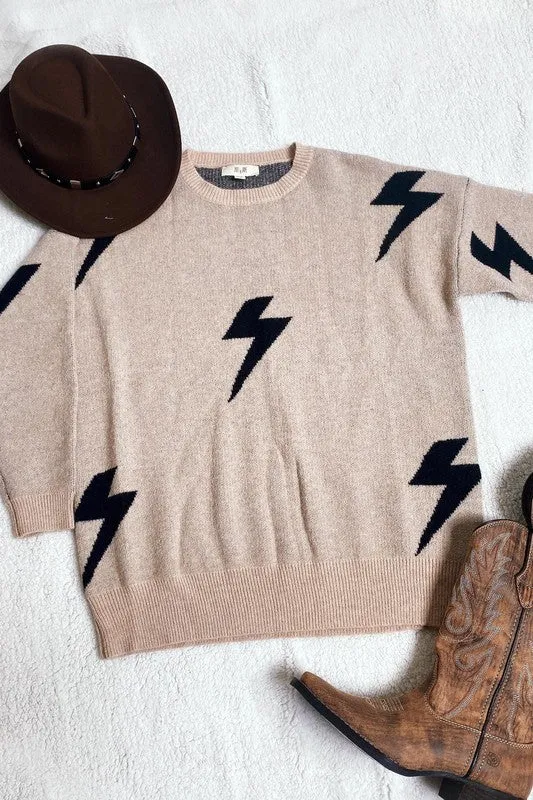 BOLT LONG SLEEVE CREW NECK SWEATER