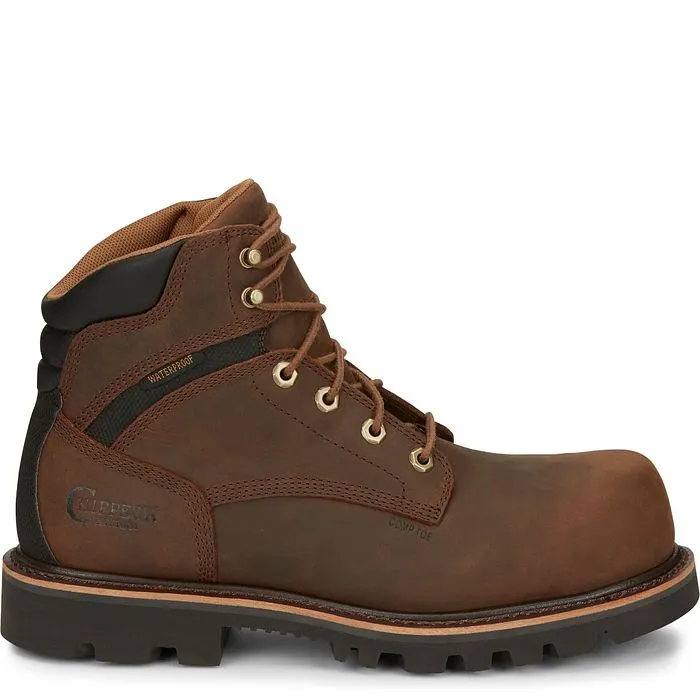 Chippewa Men's Sador 6" Comp Toe WP Lace-Up Work Boot - Tan - 73221