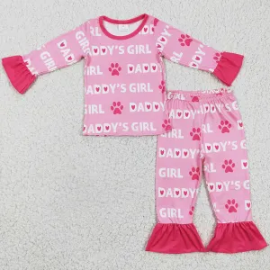 Daddy`s Girl Pajamas Set Valentine's Day Boutique Baby Girls Nightwear GLP0352 BLP0144