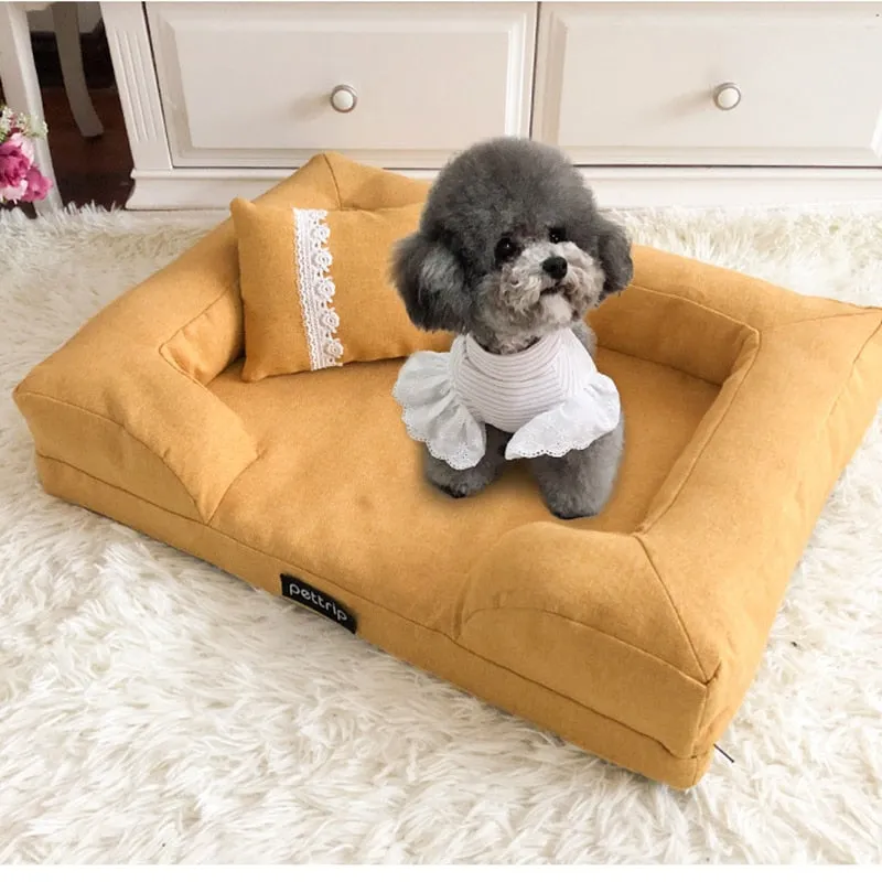 Dog Warm Supportive Bed Mattress Removable Washable Cover Lounge Sofa Small Medium Dogs 60x45cm