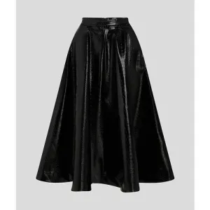 FAUX LEATHER CROC A LINE SKIRT