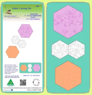 Hexagons 1" - 1¾" & 2" finished sides Combo for ¼" seam allowances - 6486 - mat included