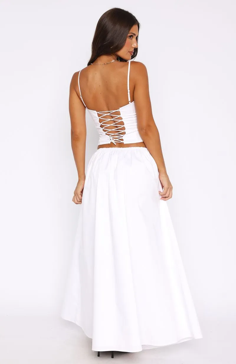 I'm Too Shy Maxi Skirt White