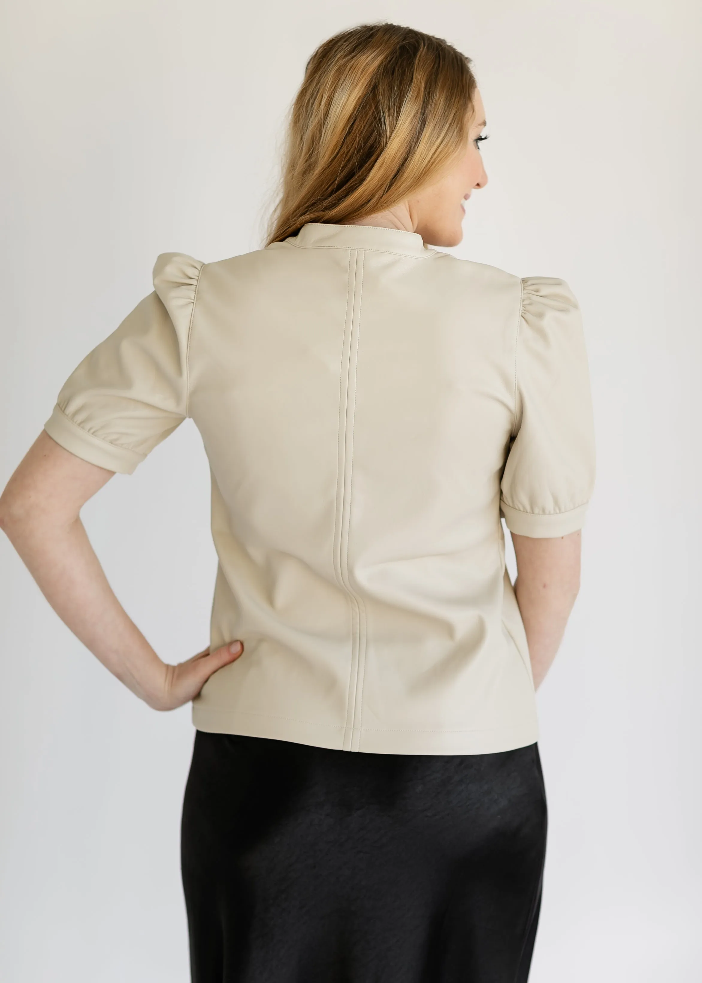 Jane Faux Leather Top - FINAL SALE