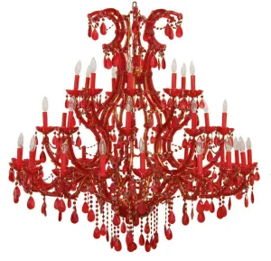 Large Foyer / Entryway Ruby Red Maria Theresa Empress Crystal (Tm) Chandelier Chandeliers Lighting W52" H60" - A83-Red/2756/36 1