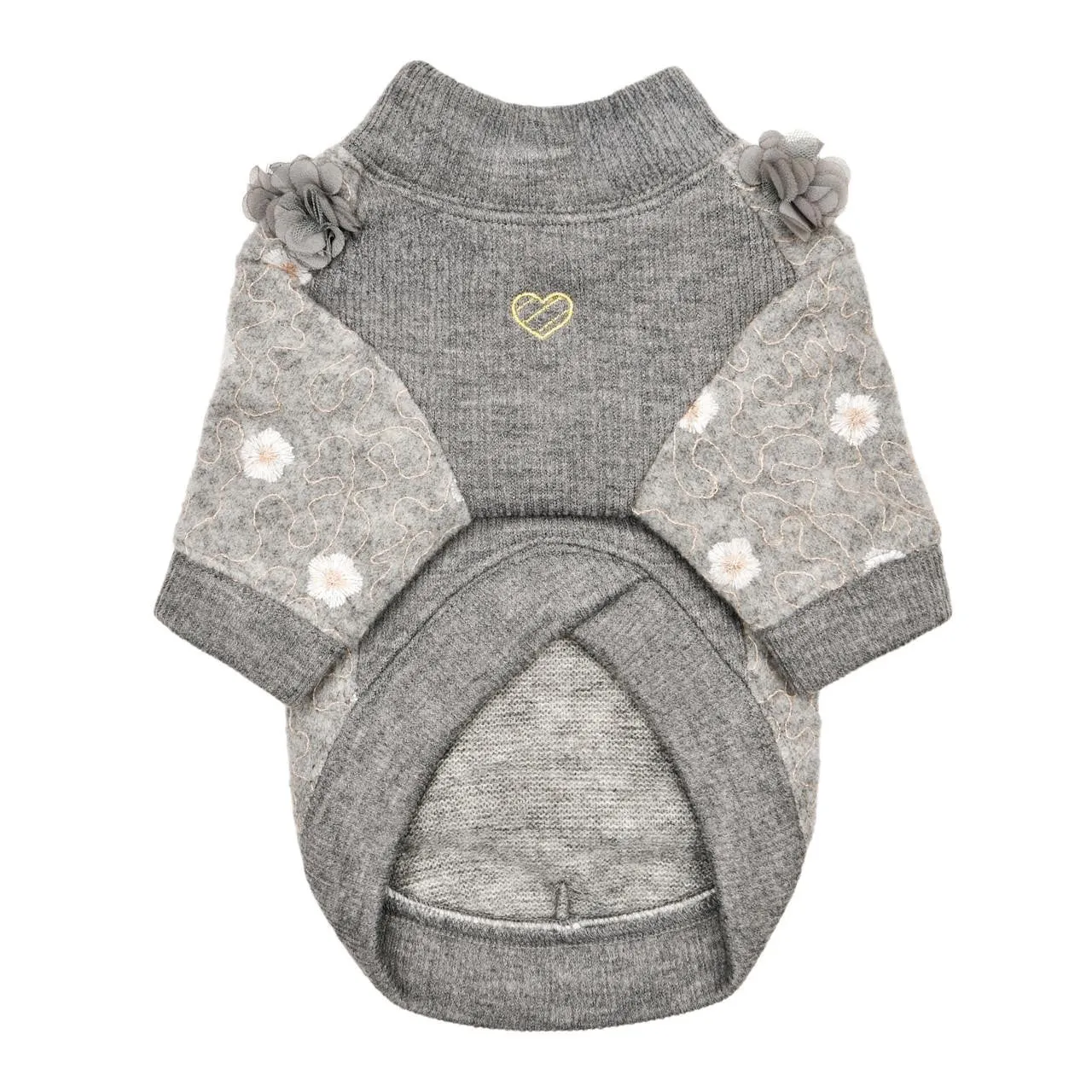 lidia flower sweater - grey