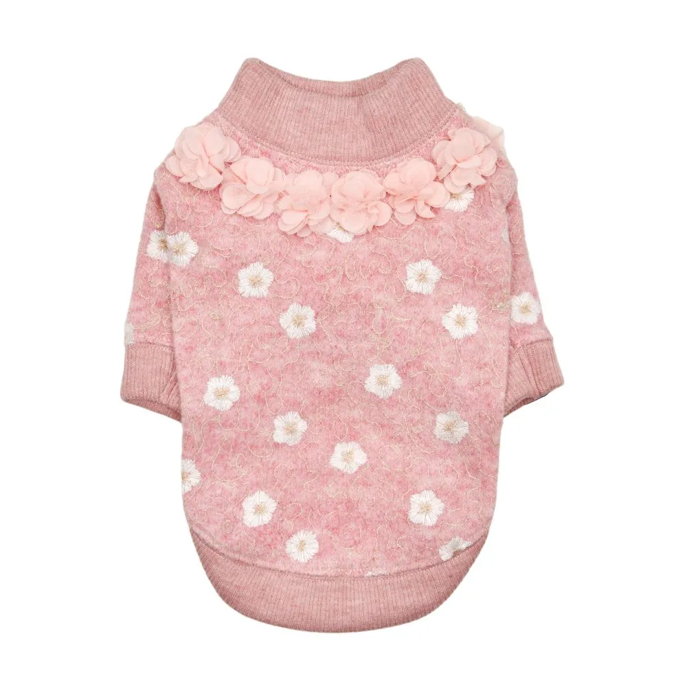 lidia flower sweater - pink