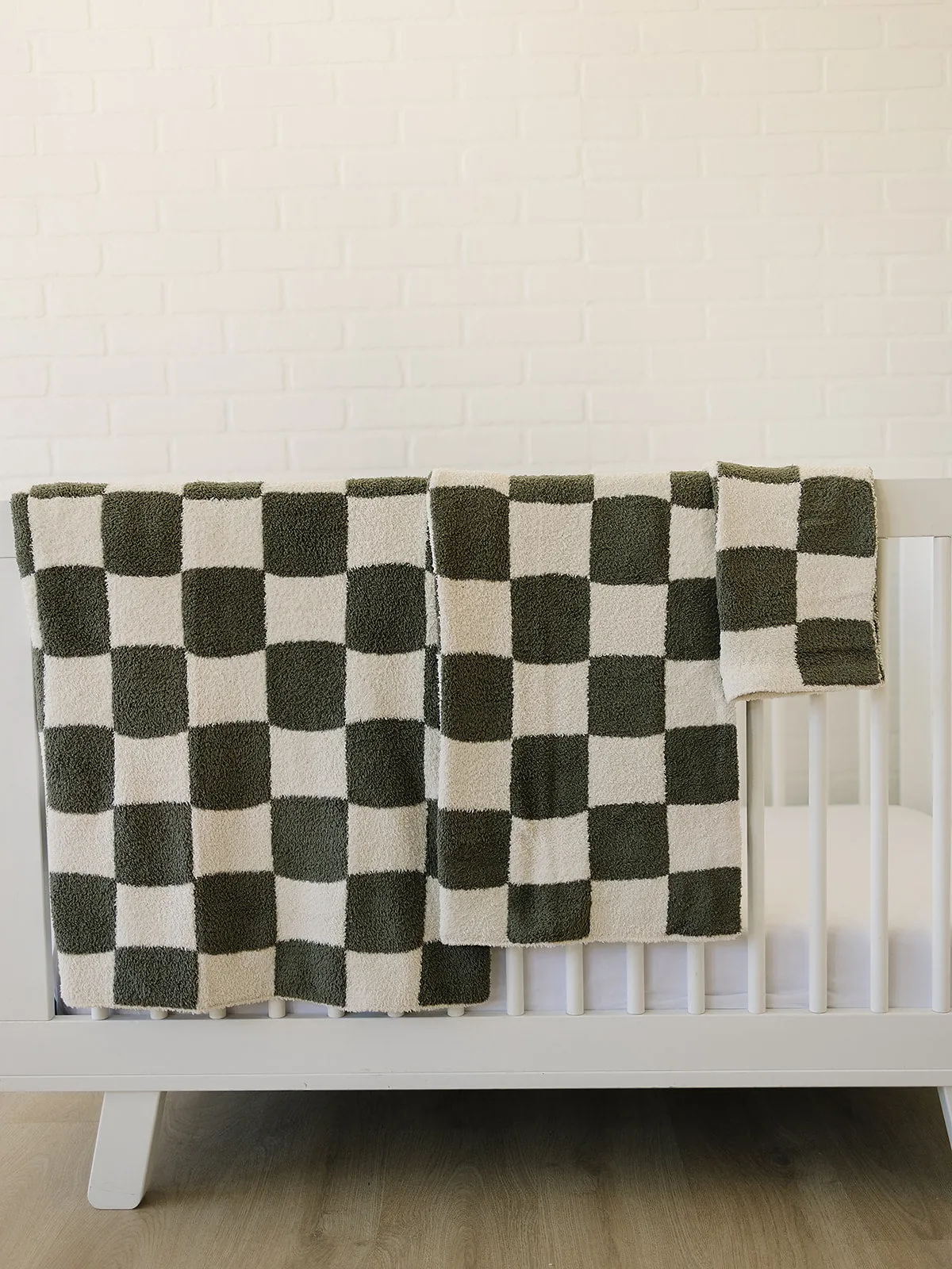 Mebie Baby Plush Blanket - Green Checkered