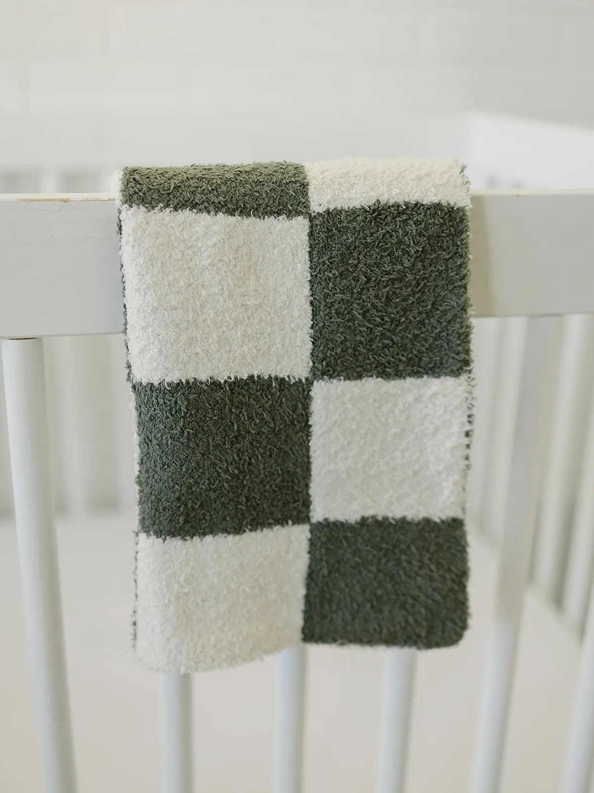 Mebie Baby Plush Blanket - Green Checkered