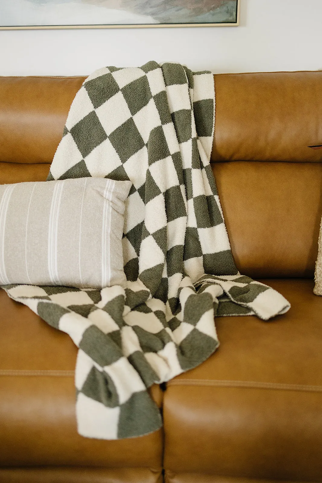 Mebie Baby Plush Blanket - Green Checkered