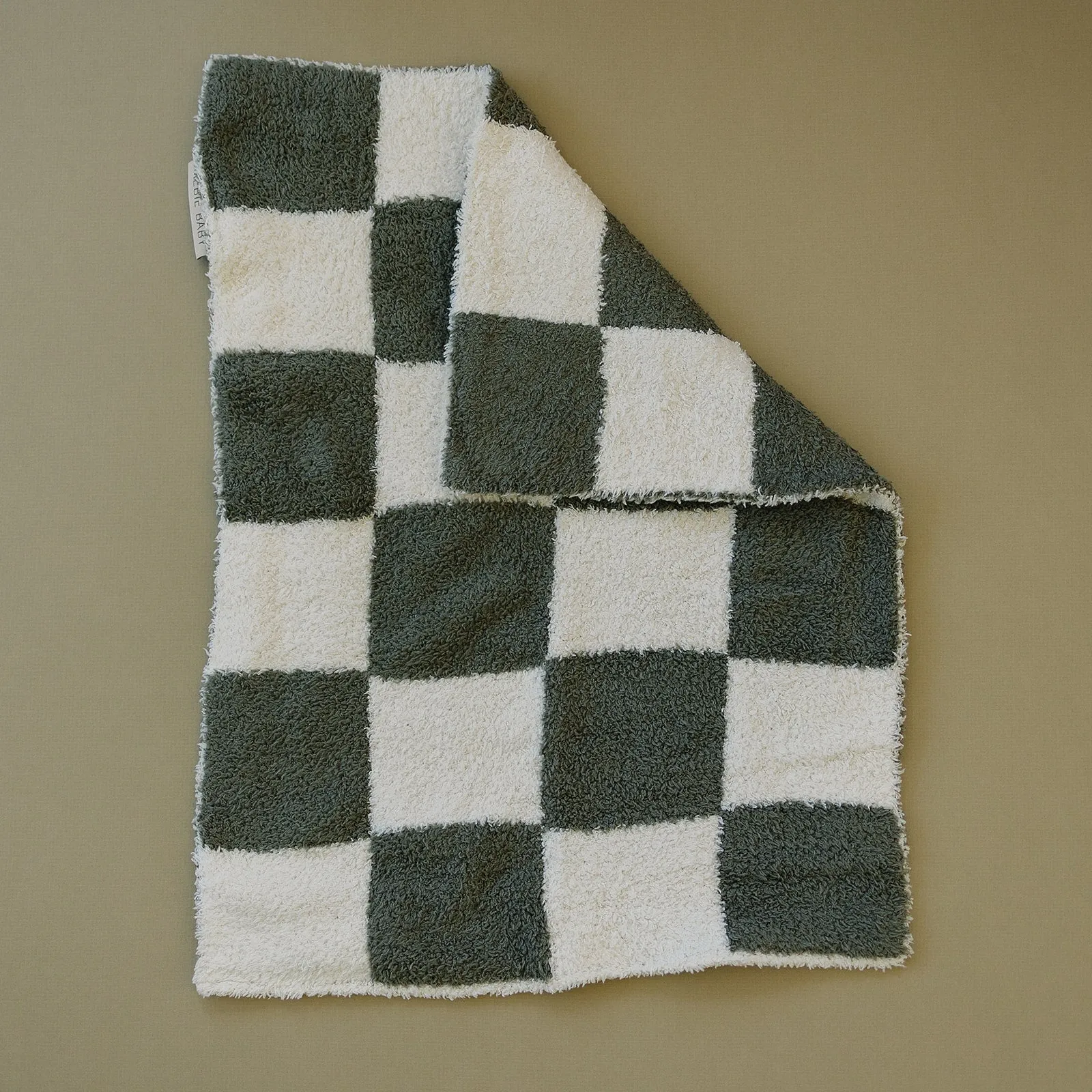 Mebie Baby Plush Blanket - Green Checkered