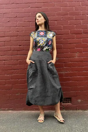 Milwaukee Alta Luxe Skirt Slate in Linen