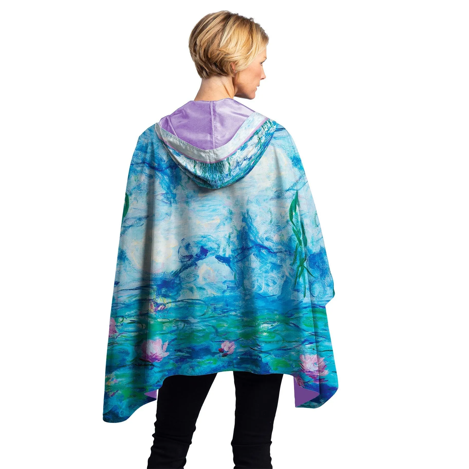 Monet Nympheas Womens Rain Cape - Rainproof Breathable Rain Poncho