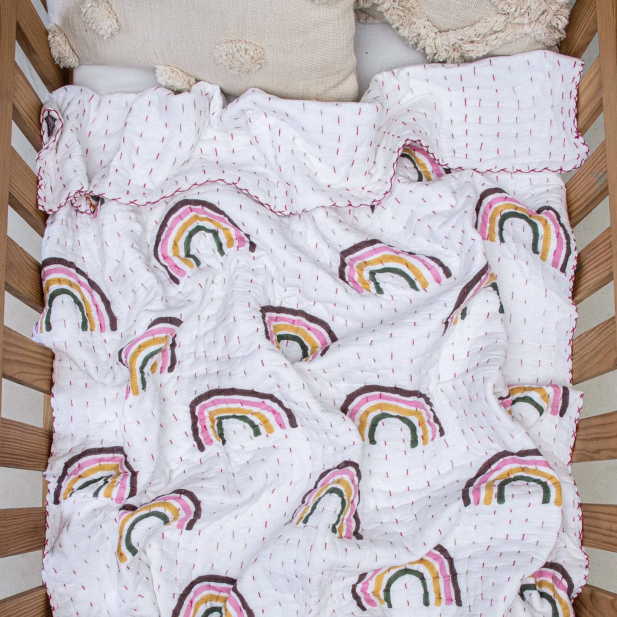 Multicolor Rainbow Soft Cotton Baby Blankets