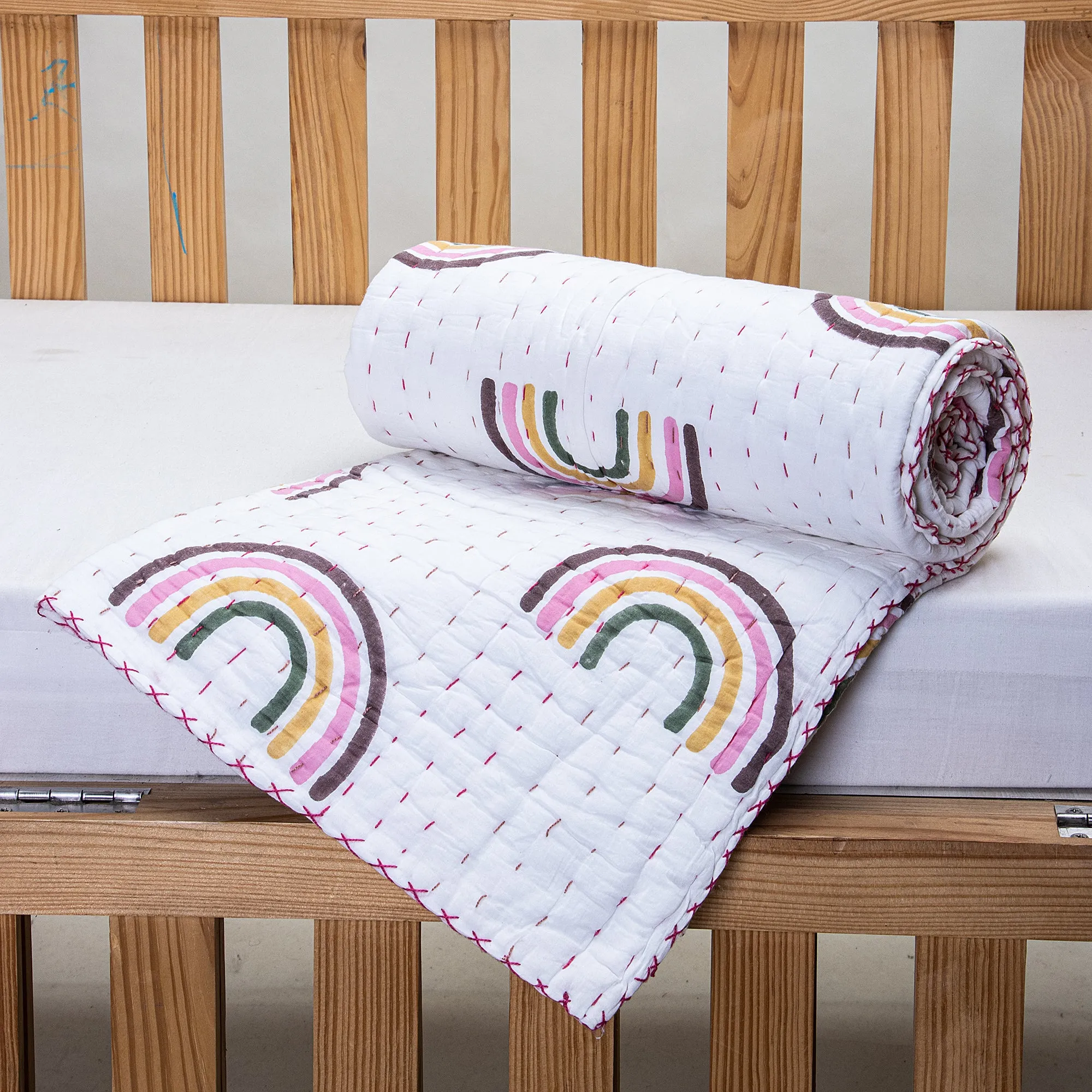 Multicolor Rainbow Soft Cotton Baby Blankets