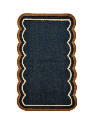 Navy scalloped mat