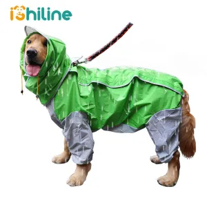 Pet Small Large Dog Raincoat Waterproof Clothes For Big Dogs Jumpsuit Rain Coat Hooded Overalls Cloak Labrador Golden Retriever