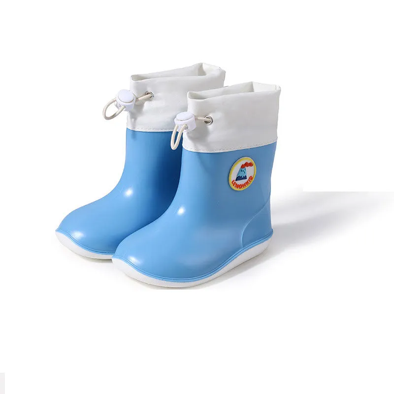 Rain Boots Cute Cartoon Cuff Soft Sole Wear-Resistant Children's Outdoor Rain Boots Boys and Girls Water Shoes