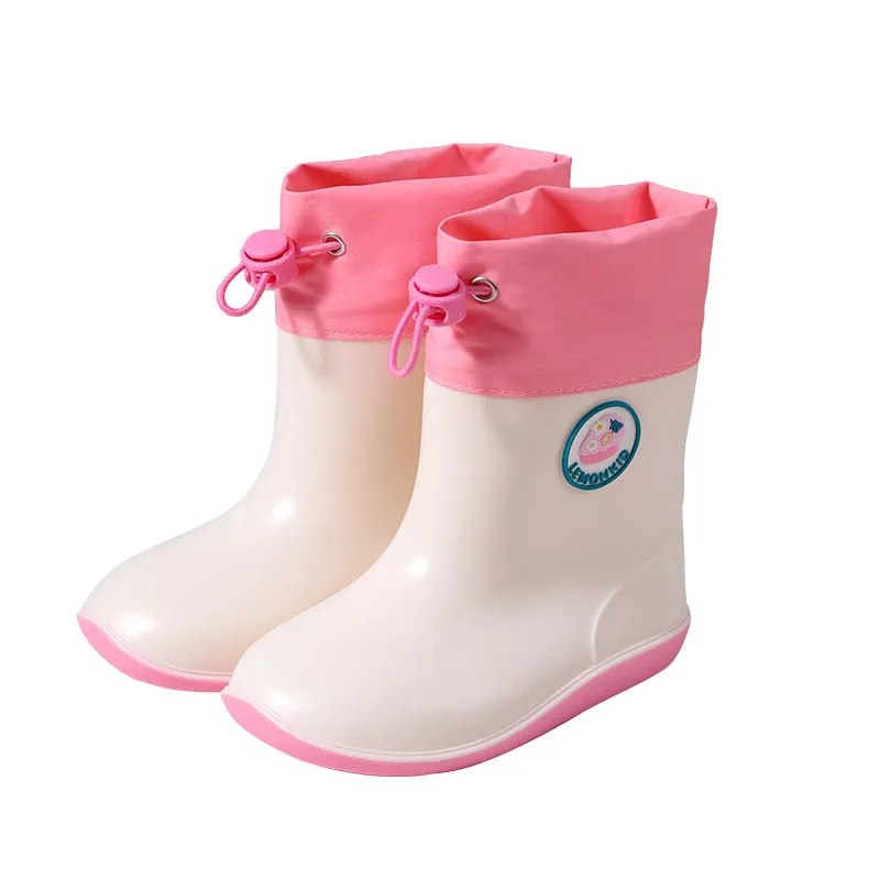 Rain Boots Cute Cartoon Cuff Soft Sole Wear-Resistant Children's Outdoor Rain Boots Boys and Girls Water Shoes