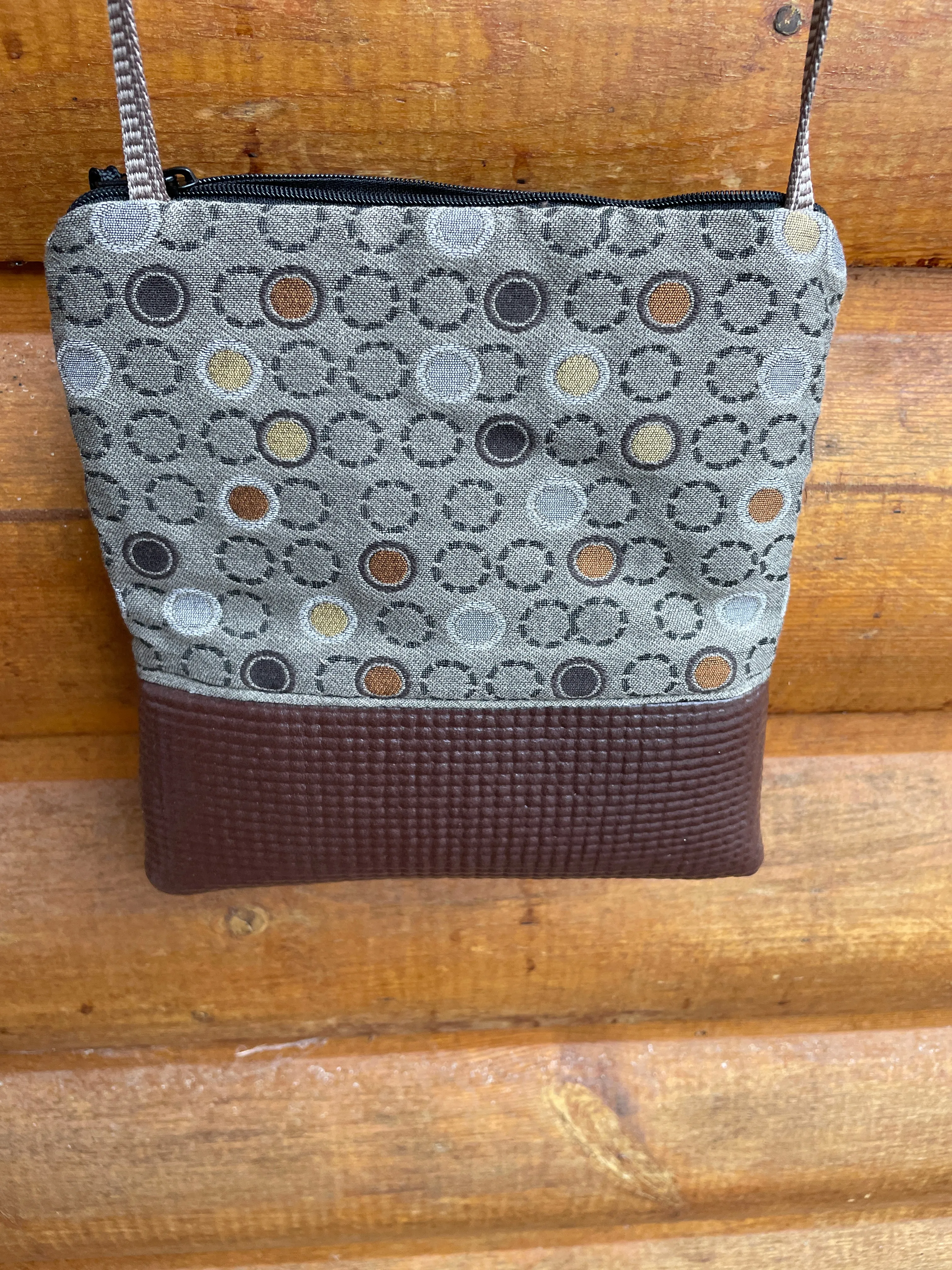 Stella Brown Cross Body Purse-Dots