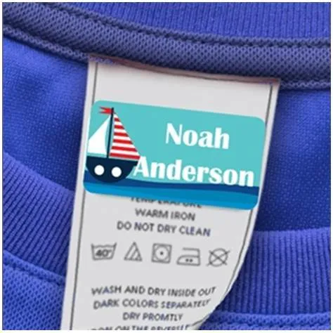 Stick-On Clothing Name Labels - Laundry Safe - Cool Designs