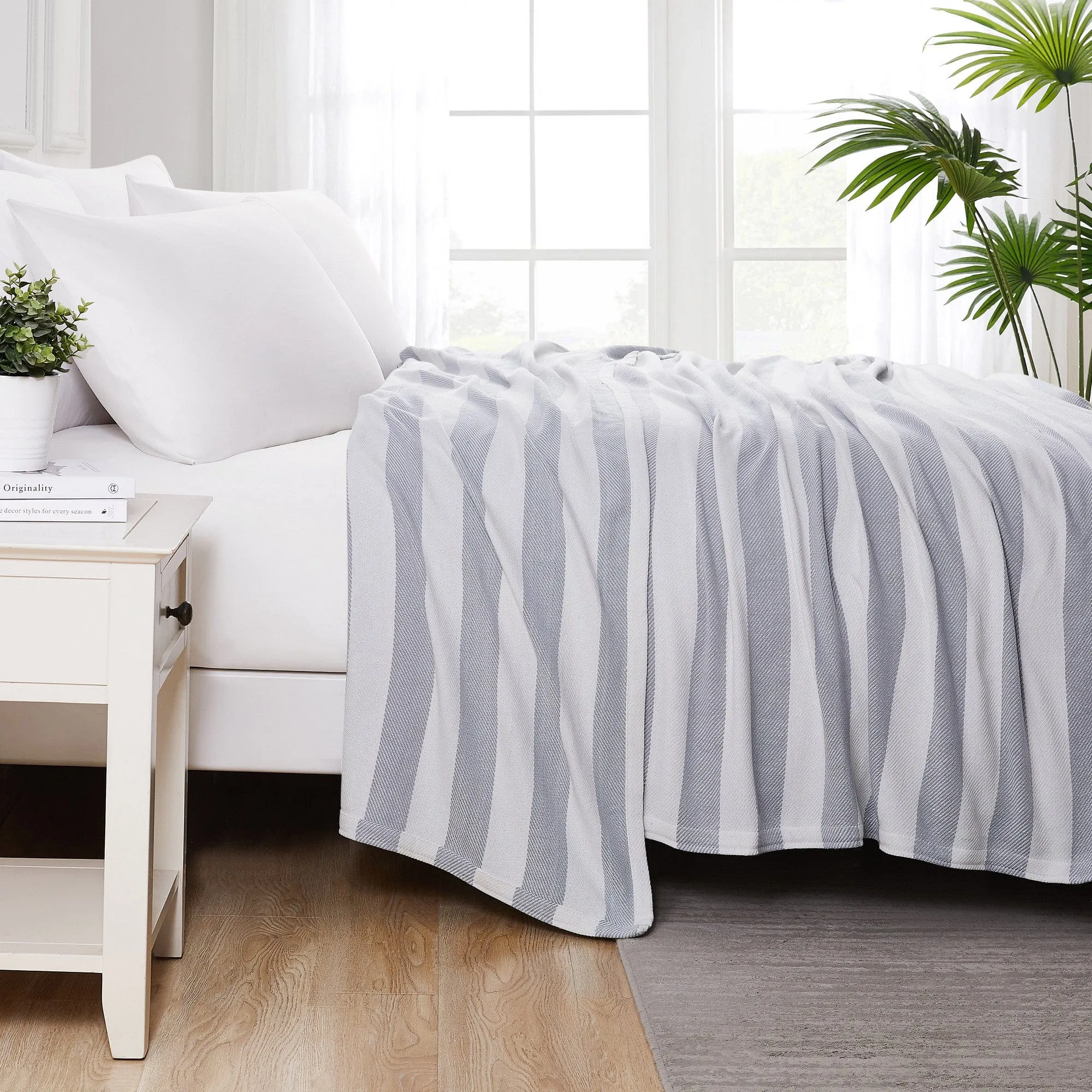 Striped Cotton Blankets and Throws