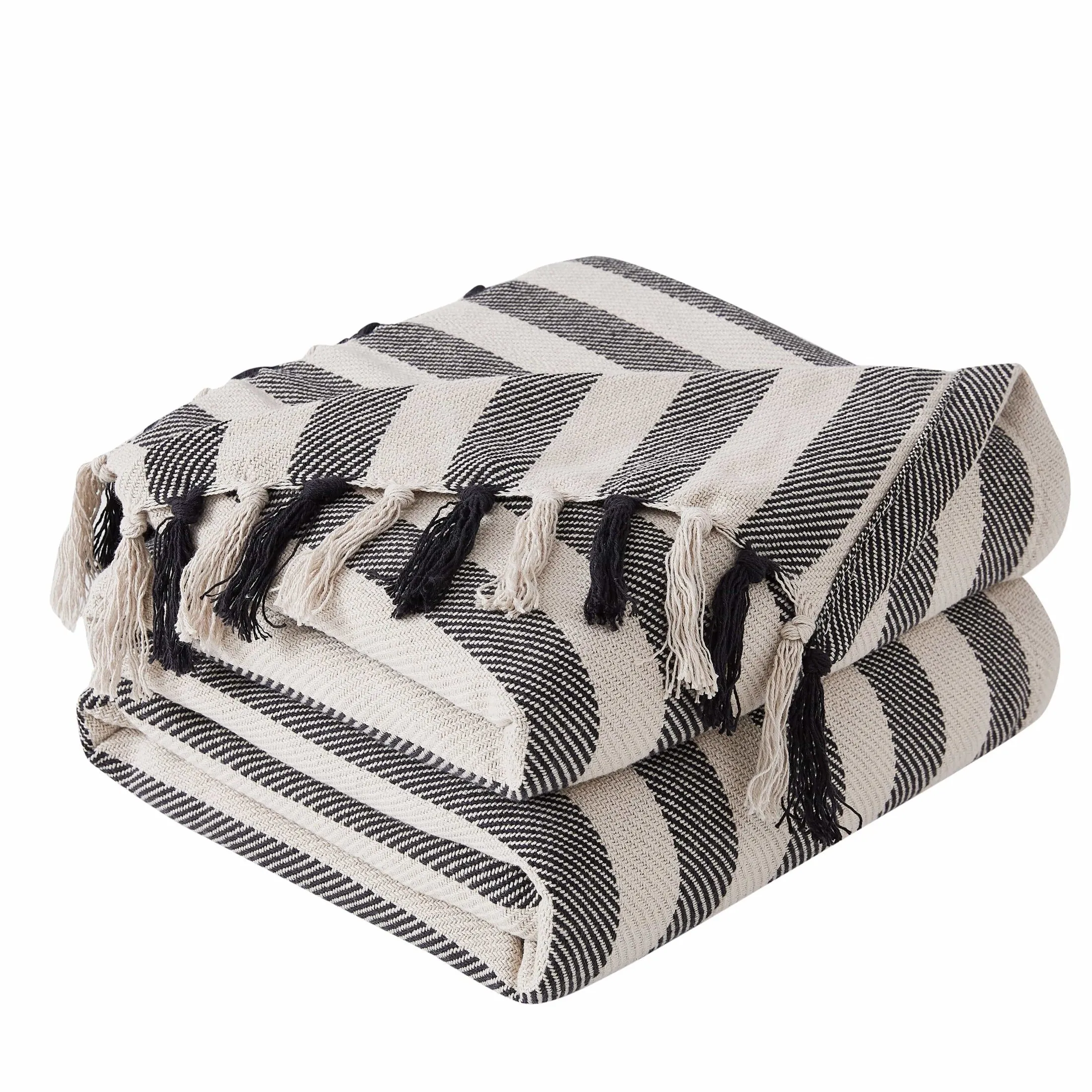 Striped Cotton Blankets and Throws