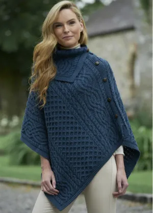 Tipperary Cowl Neck Poncho - Mallard